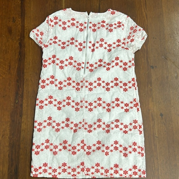 Floral Eyelet Dress - Red and White - Picture 5 of 6